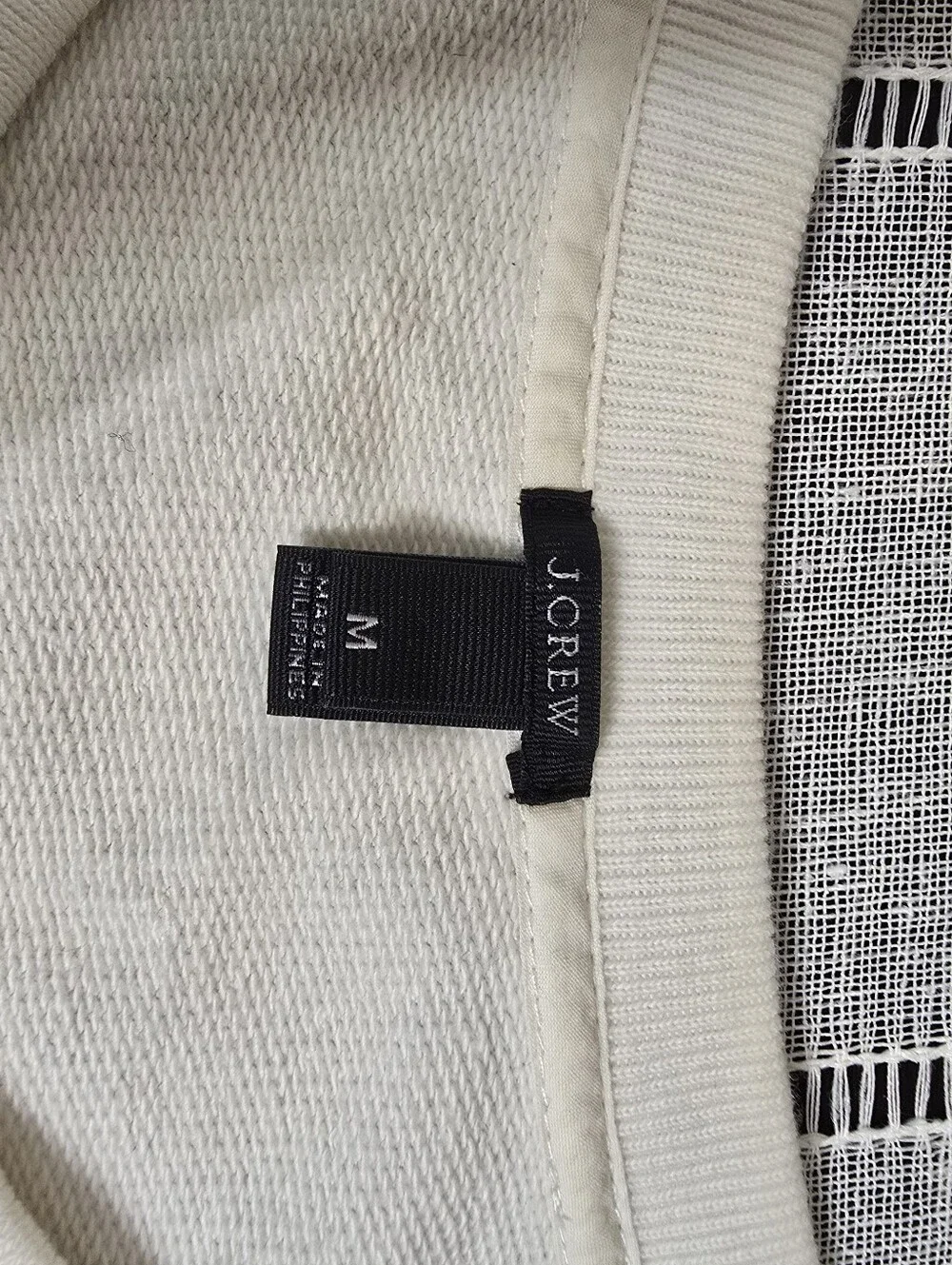 J Crew Sweater Sweatshirt Lace Detail White Long Sleeve Medium